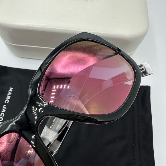 Marc Jacobs Marc 231 Cat Eye Black Glitter Classic Fram Sunglasses Color Lenses - Picture 4 of 13